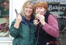 Barb and Jan getting ready for a Lure of Lights