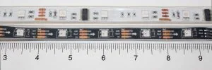 Note the copper fingers for soldering wires and the arrow showing the data flow