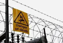 High voltage sign