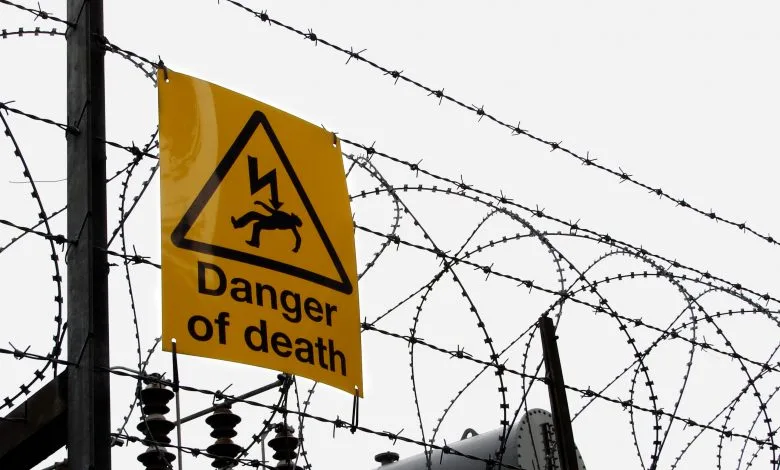 High voltage sign