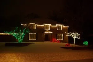 Our house at Christmas