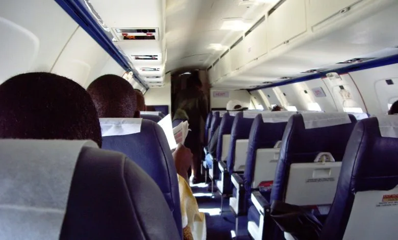 Inside a plane