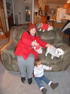 Judy Pancoast on the couch