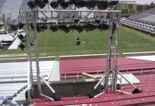 Lights in the stadium stands