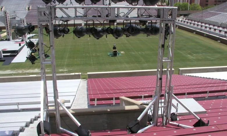 Lights in the stadium stands