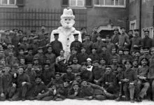Snowman in the crowd