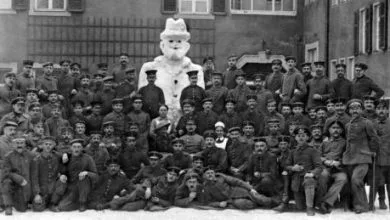 Snowman in the crowd