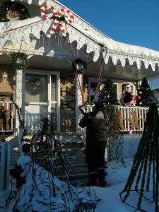 Christmas display in a colder climate